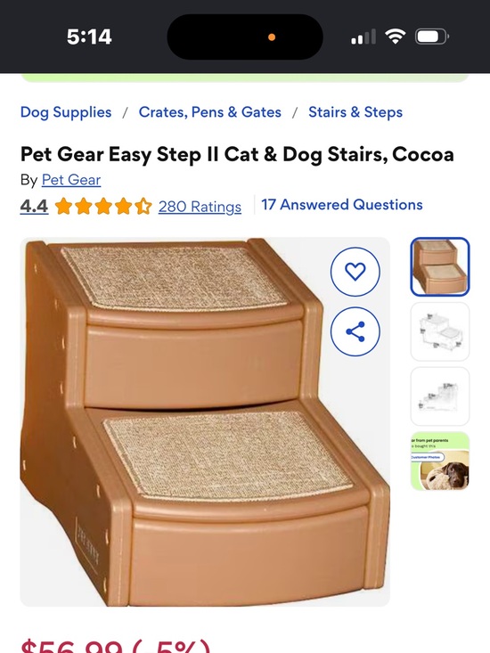 Other - Preloved Easy assembly Wooden look Pet Steps with Tan Carpeted Treads